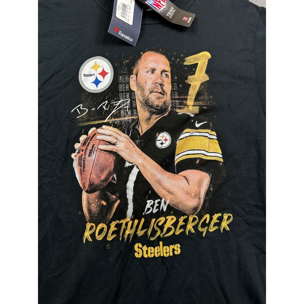 Fanatics NFL Pittsburgh Steelers Ben Roethlisberger‎ Graphic T-Shirt Black Men S